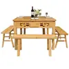 Juego de Mesa y Sillas de Comedor de Madera Maciza, Mesa de Comedor para Restaurante, Mesa para Apartamento Pequeño, Mesa de Comedor para el Hogar, Mesa Cuadrada, Mesa de los Ocho Inmortales Estilo Antiguo