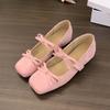 Altura Interior Punta Cuadrada Retro Zapatos de Boca Baja para Mujer Primavera y Otoño Nuevo Ante Suave Hada Gentil Estilo Noche Suela Gruesa Zapatos Mary Jane