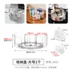 Caja de almacenamiento giratoria de escritorio con compartimentos para cosméticos y bolígrafos, capacidad extragrande, transparente, para organización del hogar y la cocina