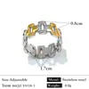 Anillos Populares Europeos y Americanos de Acero de Titanio, Bloqueo de Color Dorado 18K, Diseño Único, Anillos de Acero Inoxidable de Alta Gama al por Mayor