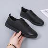 Zapatos de Mujer Negros Zapatos Pequeños de Cuero Zapatillas de Mujer Zapatos Casuales Estudiantes Zapatos de Cuero Británicos Zapatos Grandes 35-4142