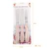 Espátula de crema de acero inoxidable de 4 pulgadas de tres piezas, cuchillo desmoldador de pasteles, cuchillo para salsa de pan tostado, herramienta para fondant