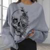 Moda Halloween Series Impresso Feminino Plus Size Top 2023 Europeu e Americano Transfronteiriço Novo Solto Fino Moletom