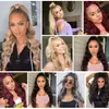 Extensão de Cabelo Sintético Longa Cacheada com Franja Envolvente Ondulada com Fita Mágica Rabo de Cavalo Ondulado