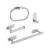 Juego de accesorios de baño con toallero de acero inoxidable, instalación sin taladro, portarrollos de papel higiénico, aro para toallas, barra para toallas de baño, personalizable