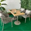 Mesas y Sillas de Plástico-Madera para Exteriores, Mesas y Sillas de Madera Resistente a la Corrosión para Patio, Mesas y Sillas Impermeables y a Prueba de Sol, Juego de Mesa y Sillas para Terraza al Aire Libre