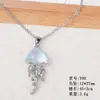 Collar de Acero Inoxidable con Colgante de Mariposa, Corazón de Cuatro Puntas, Luna Fresca y Soñadora, Bastón, Collar de Moda para Mujeres Viajeras