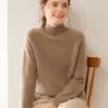 Nuevo Suéter de Cachemira para Mujer Estilo Simple Otoño 2026, Tejido de Cuello Medio Alto, Suéter Básico Versátil de Manga Larga