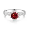 Anillo de Plata Pura S925 Estilo Lujo Ligero Versátil Minimalista Diseño de Nicho Forma de Flor Diamante Moissanita Multicolor Venta al por Mayor