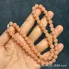 Alternativa Asequible al Polvo de Raíz de Loto de Jade Hetian Pulseras de Bolas Estilo Antiguo para Hombres y Mujeres, Pulseras de Bolas Redondas Rosa Claro Estilo Étnico Corte Recto, Suministro para Transmisiones en Vivo