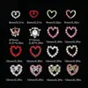 Decoraciones para Uñas Famosas en Internet con Forma de Corazón de Aleación, Corazón Hueco Ultrabrillante Transfronterizo con Incrustaciones de Diamantes, Decoraciones de Pedrería para Uñas 3D DIY
