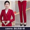 Uniforme de Aviación Rojo de Azafata Traje Profesional Uniforme de Clase de Escuela Vocacional Ropa de Trabajo de Azafato de Tren de Alta Velocidad Recepcionista de Hotel