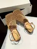 Sandálias de Salto Anabela Respiráveis de Malha Ju Ruan 4,5cm para Mulheres Moda Verão Nicho Bico Quadrado Romanas de Tiras Vazadas Uma Tira