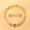 Amarillo Violento Natural Amarillo Asai Torre Cristal Oro Ojo de Tigre Amarillo Ojo de Tigre Lujo Accesible Moda Pulsera para Mujer Joyería de Gama Alta para Hombres