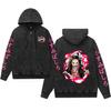 Comercio Exterior Lavado Viejo Vintage Sudadera con Capucha Cierre Impresión Demon Slayer Blade Hombres y Mujeres