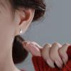 Pendientes de conejo de plata de ley 925 para mujer, pequeños y exquisitos, bonitos y de alta gama, de moda coreana.