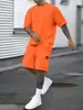 Estilo Verão Masculino Solto Casual Esportivo Masculino Conjunto de Duas Peças Camiseta de Manga Curta Shorts Roupas de Verão Masculinas