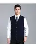 Chaleco de Punto de Lana para Hombre Yingao Otoño Invierno Cuello en V Chaleco de Punto para Hombre de un Solo Botón Sin Mangas para Adultos Mayores Suéter de Color Sólido para Negocios
