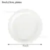 Nova Decoração de Festa de Aniversário com Renda Branca Descartáveis Talheres Bandeja de Papel Copo de Papel Guardanapo Faca, Garfo e Colher Suprimentos