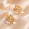 Xuping Brazaletes Rusos Transfronterizos para Oreja, Aros Color Oro de 18K con Incrustaciones de Diamantes, Joyería de Lujo Ligero de Alta Gama al por Mayor para Mujeres