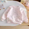 Sudadera con Capucha de Gato con Estampado Completo para Niñas Lindas Novedades de Primavera y Otoño para Bebés Niñas Cuello Redondo Top Casual Estilo Coreano Capa Base de Moda