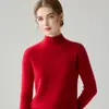 Novo suéter de tricô com gola alta parcial para outono e inverno, blusa de manga comprida feminina, cor sólida, estilo básico para o trabalho, roupa íntima feminina