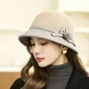 Nuevo sombrero de pescador de lana para otoño e invierno para mujer, sombrero pequeño moderno y elegante, versátil y cálido, estilo francés simple