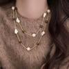 Collar de perlas largas irregulares, estilo francés, ligero, de lujo, elegante, de lana, con cadena, sencillo, de alta gama, al por mayor, para mujer.