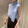Chic Coreano 2026 Verano Nuevo Diseño Francés Sin Mangas Diseño de Cinta Camisa Top para Mujer