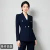 Otoño/Invierno 2026 Nuevo Traje Negro Profesional de Doble Botonadura con Pantalones de Pierna Ancha Conjunto Elegante Joyería Traje de Trabajo