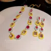 Aretes Cuadrados Geométricos de Plata con Goteo de Diamante Collar Dopamina Versátil Temperamento Nicho Traje de Alta Gama
