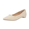 2026 Primavera/Otoño Nuevo Estilo Corte Bajo Punta Fina Color Sólido Versátil Hebilla de Remache Pequeño Fondo Plano Versátiles Mocasines para Mujer