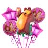 Conjunto de balões Masha e o Urso em forma de desenho animado, decoração de fundo para festa de aniversário infantil, brinquedo, balão de filme de alumínio