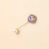 Broche de Cristal, Piedras de Zirconia Coloridas, Varias Formas, Pines Largos, Saco de Traje, Pines para Cuello de Ropa, Pines de Una Palabra
