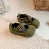 Zapatos Mary Jane para niños, zapatos de tiras cruzadas para niñas con cierre de velcro, bailarinas de cuero suave, zapatos casuales de princesa versátiles y elegantes