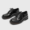 Zapatos de Cuero de Punta Cuadrada para Ocasiones Especiales, Zapatos Derby, Moda Formal, Zapatos Pequeños de Cuero para el Trabajo, Zapatos de Moda Tendencia Estilo Coreano, Nuevos Zapatos Gruesos con Suela para Aumentar la Altura de Hombre