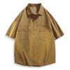 Camisa de manga curta masculina primavera e verão nova moda camisa casual rufião bonito manga média moda solta combina com tudo manga média