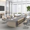 Mesa de conferencia grande de alta gama, sencilla y moderna, mesa larga rectangular para oficina, sala de reuniones, mesa y silla combinadas
