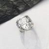 Anillo de ola hueco de plata esterlina Ganjia S925 para mujer, moderno, retro, estilo frío, abierto, con personalidad, hip hop, simple