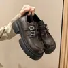 Zapatos de cuero retro para mujer con plataforma gruesa para aumentar la altura, nuevos mocasines de plataforma otoño 2026, zapatos de cuero versátiles estilo británico
