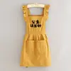 Vestido de Cozinha Princesa Estilo Coreano da Moda, Avental de Cozinha com Texto Impresso, Roupa de Trabalho Impermeável para Mulheres