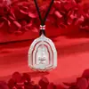 Loja de Ouro Mesmo Estilo Ouro Areia Incrustado com Diamantes Grande Sol Tathagata Buda Giratório Amuleto Pingente Colar de Transferência Corda Trançada Feminina Pingente Venda por Atacado