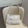 Bolsa de Ombro Estilo Delicado de Renda Simples Coreana 2025 Nova Bolsa Casual de Férias Feminina Bolsa Tote de Mão Bolsa de Ombro