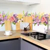 Pegatinas Decorativas para Ventanas de Vidrio con Flores Coloridas Románticas de Comercio Exterior para Dormitorio y Sala de Estar Decoración del Hogar, Autoadhesivas al por Mayor Transfronterizo