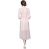 Vestido Longo Feminino Doce Primavera e Outono Fada 2022 Gola Redonda Manga Bufante de Nove Pontos Bordado com Lantejoulas e Contas Gaze