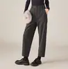 Pantalones de guadaña para mujer de calidad original, nuevo estilo invierno 2023, pantalones harén holgados y de moda, pantalones casuales adelgazantes y cálidos
