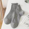 Envío Gratis Primavera y Verano Nuevos Calcetines de Algodón para Mujer Calcetines de Malla con Lazo para Mujer Calcetines de Barco Calcetines Transpirables Transfronterizo