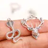 5 1 explosiones exquisitas DIY aleación de zinc plata antigua cabeza de ciervo serpiente camaleón colgante accesorios para equipaje