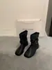 2026 Novas Botas Martin Estilo Coreano Bico Redondo Fosco Salto Baixo Botas Curtas Fivela de Couro Uso Dupla Face Meio da Panturrilha Botas Western Femininas