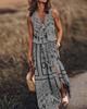 Vestido casual de verano sin mangas con falda larga, estampado de letras, cremallera en la cintura, estilo europeo y americano transfronterizo.
